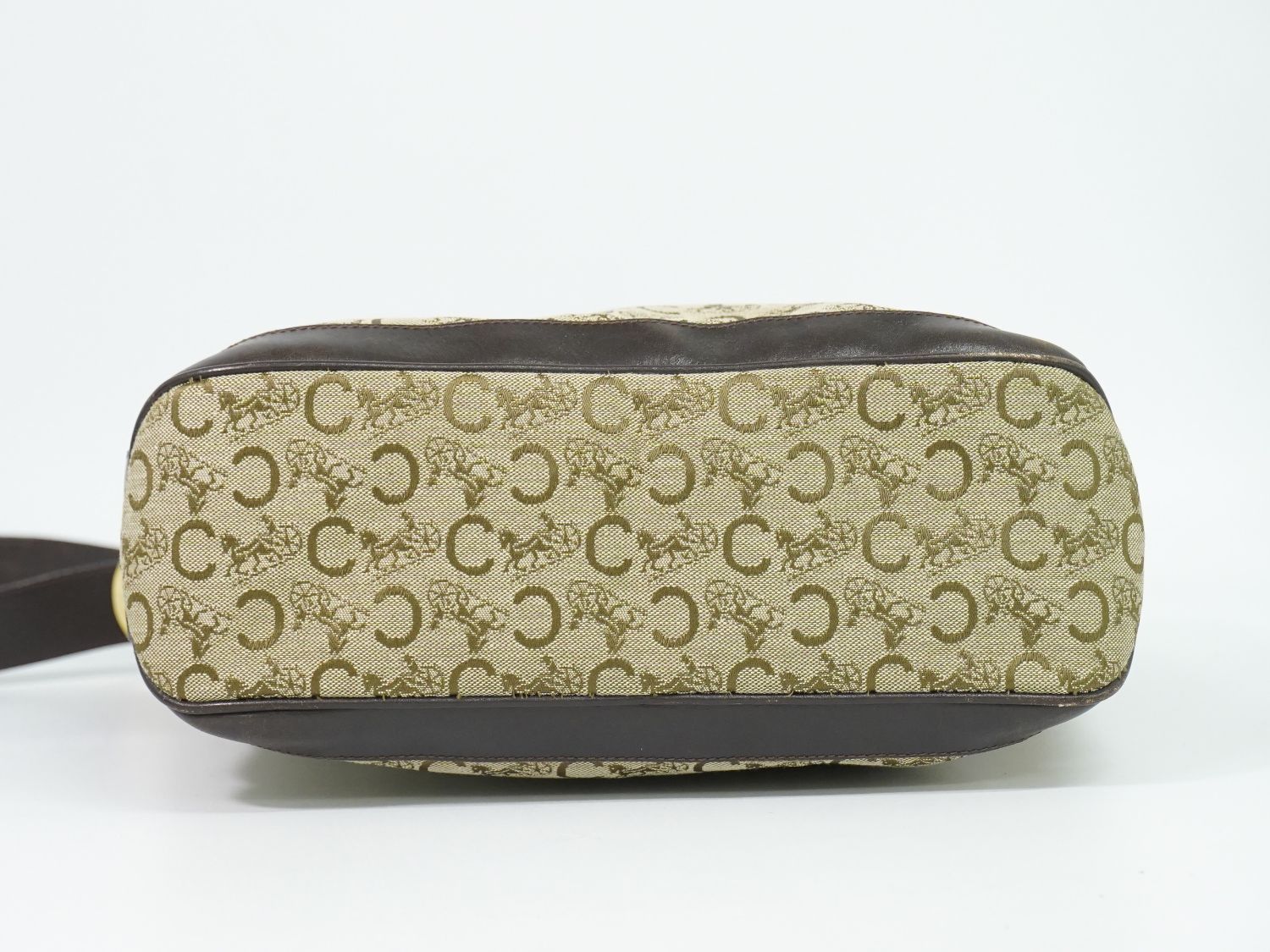 Celine C Sulky Shoulder Bag Canvas Beige Brown — view 3