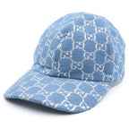 Gucci GG Lame Wool Nylon Baseball Cap Hat Light Blue