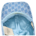 Gucci GG Lame Wool Nylon Baseball Cap Hat Light Blue — view 5