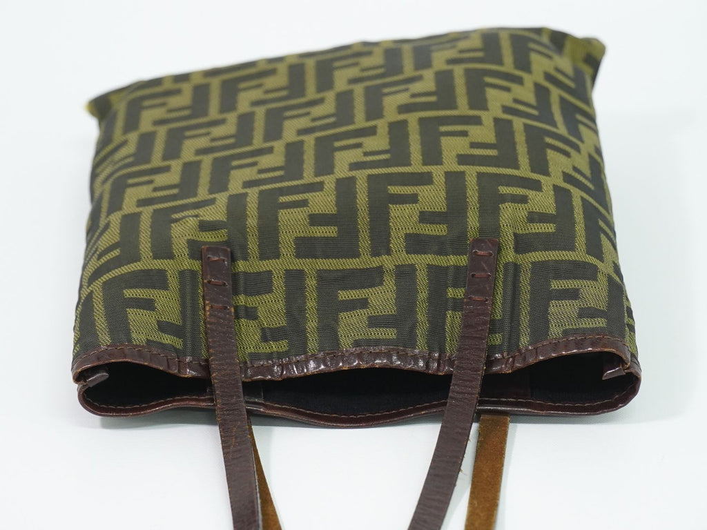 Fendi Zucca Tote Bag Canvas Khaki Brown — view 5