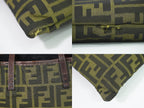 Fendi Zucca Tote Bag Canvas Khaki Brown — view 7