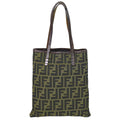 Fendi Zucca Tote Bag Canvas Khaki Brown