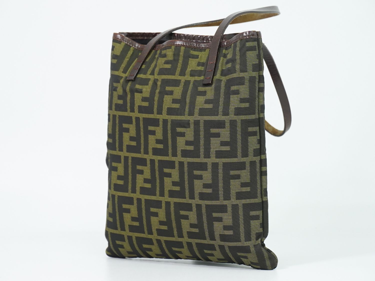 Fendi Zucca Tote Bag Canvas Khaki Brown — view 2