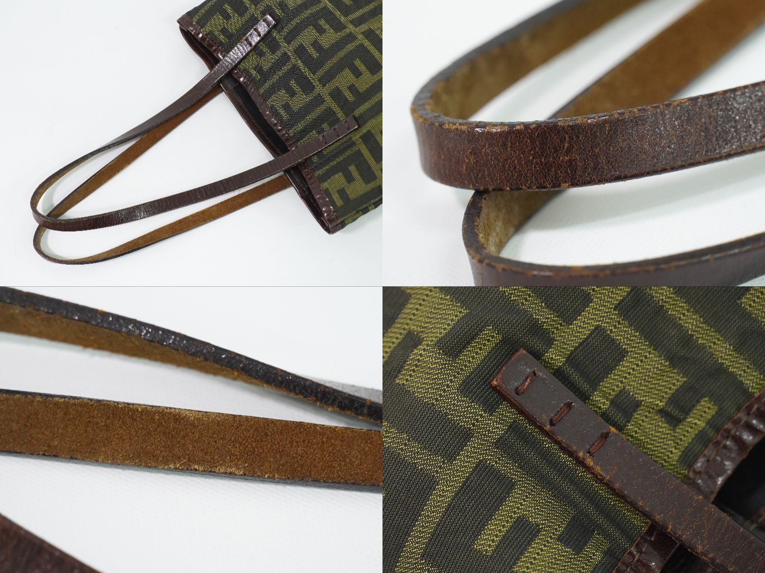 Fendi Zucca Tote Bag Canvas Khaki Brown — view 6