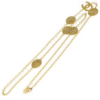 Chanel CC Logo 24K Rhinestone Chain Long Necklace Gold — view 2
