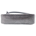 Prada Re Edition Crystal Rhinestone Satin Leather Shoulder Bag Black Silver — view 4
