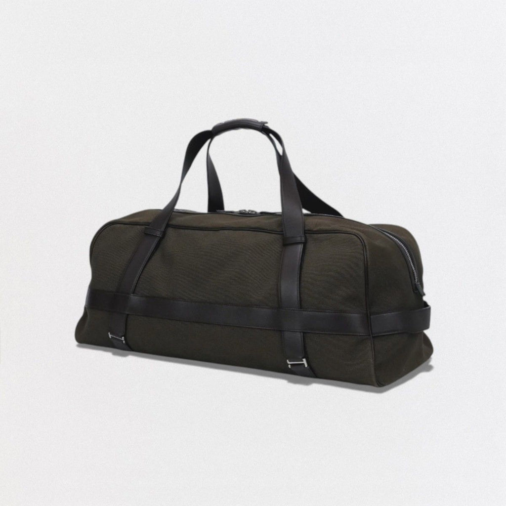 Hermes Allion 60 Boston Bag Toile H Leather Brown Khaki Green Silver 2-Way — view 2