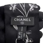Chanel Scarf Logo CC Silk Black White — view 7