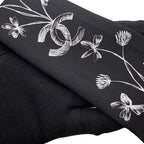 Chanel Scarf Logo CC Silk Black White — view 5