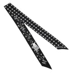 Chanel Scarf Logo CC Silk Black White — view 3