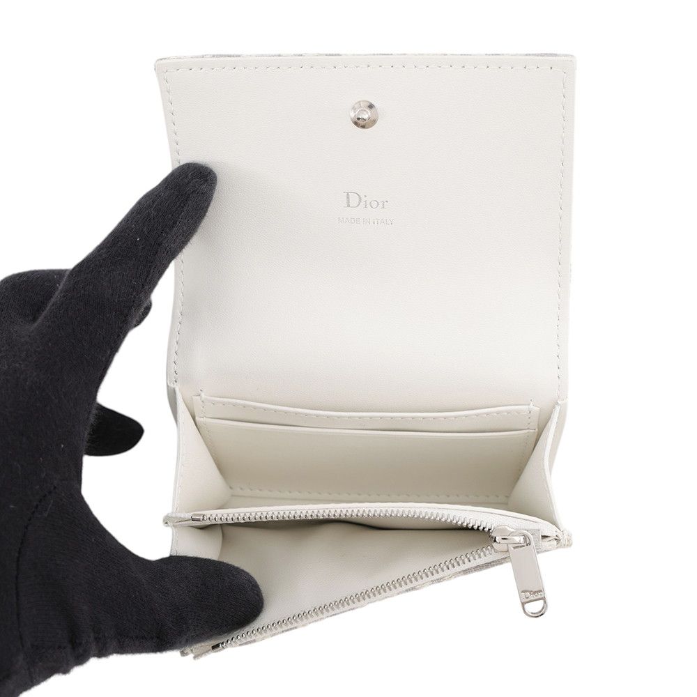 Dior Coin Purse Promenade Glycine Wallet Oblique Jacquard White — view 5