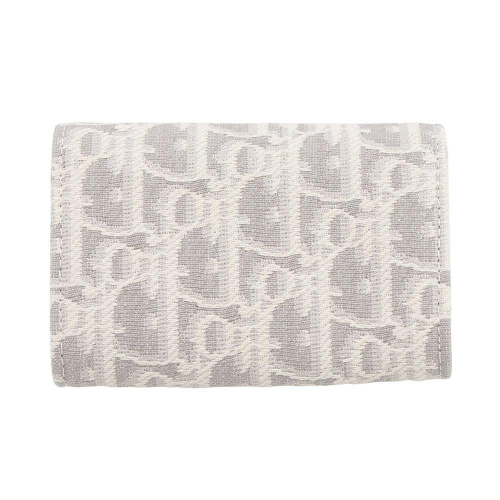 Dior Coin Purse Promenade Glycine Wallet Oblique Jacquard White — view 3