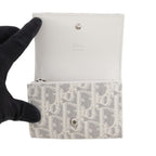 Dior Coin Purse Promenade Glycine Wallet Oblique Jacquard White — view 4
