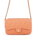 Chanel Chain Shoulder Bag Flap Phone Case Quilted CC Logo Lambskin Pochette