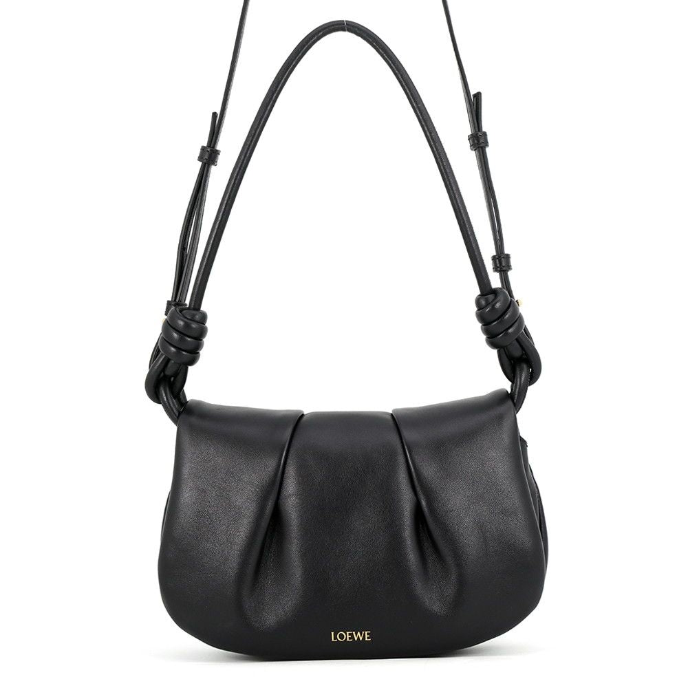 Loewe Shoulder Bag Paseo Satchel Leather 2-Way Black
