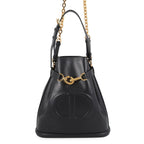 Dior Handbag C'est CD Embossed Calf Leather 2-Way Black