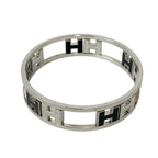 Hermes Rondo Ash Logo Bangle Metal Bracelet Silver Black — view 6