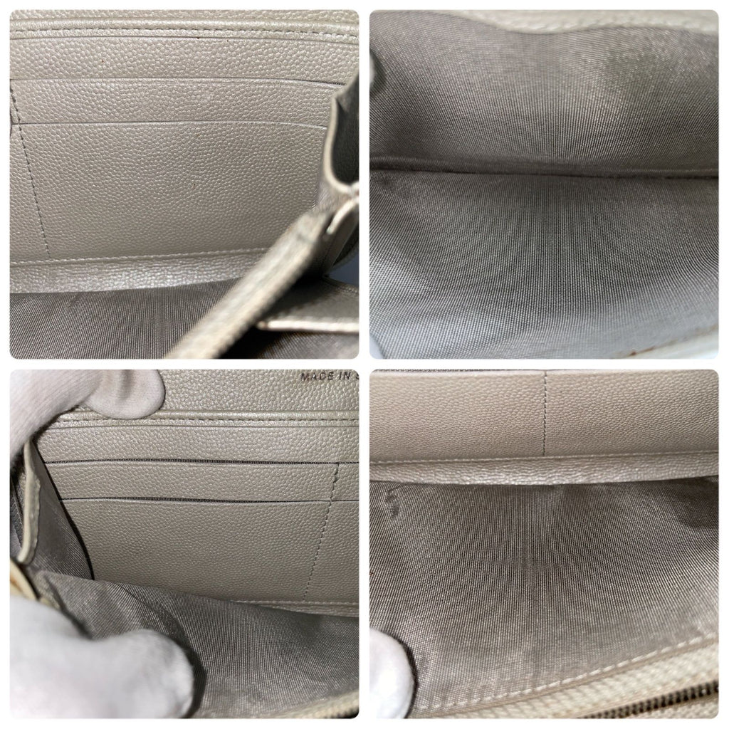Chanel Wallet Zip Around Leather White — view 6