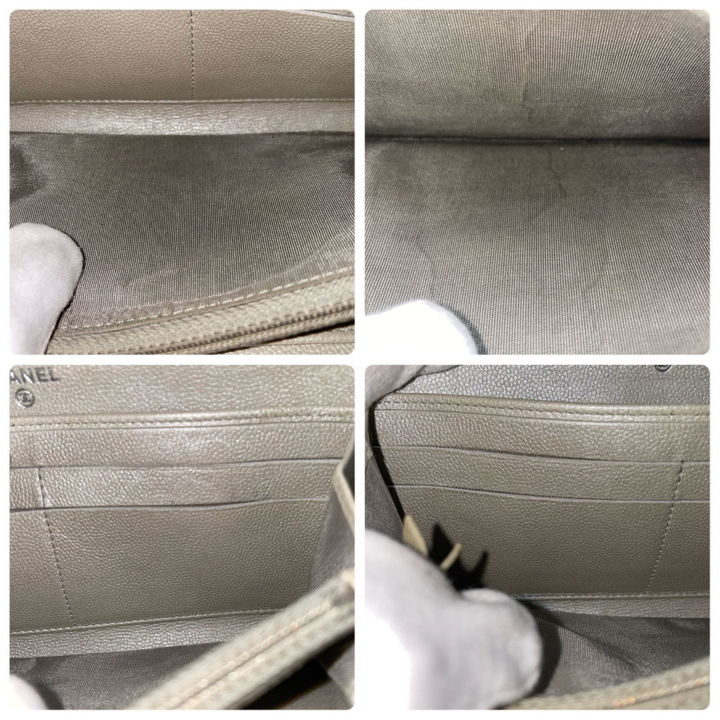 Chanel Wallet Zip Around Leather White — view 7