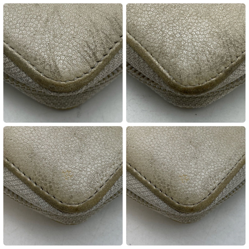 Chanel Wallet Zip Around Leather White — view 8