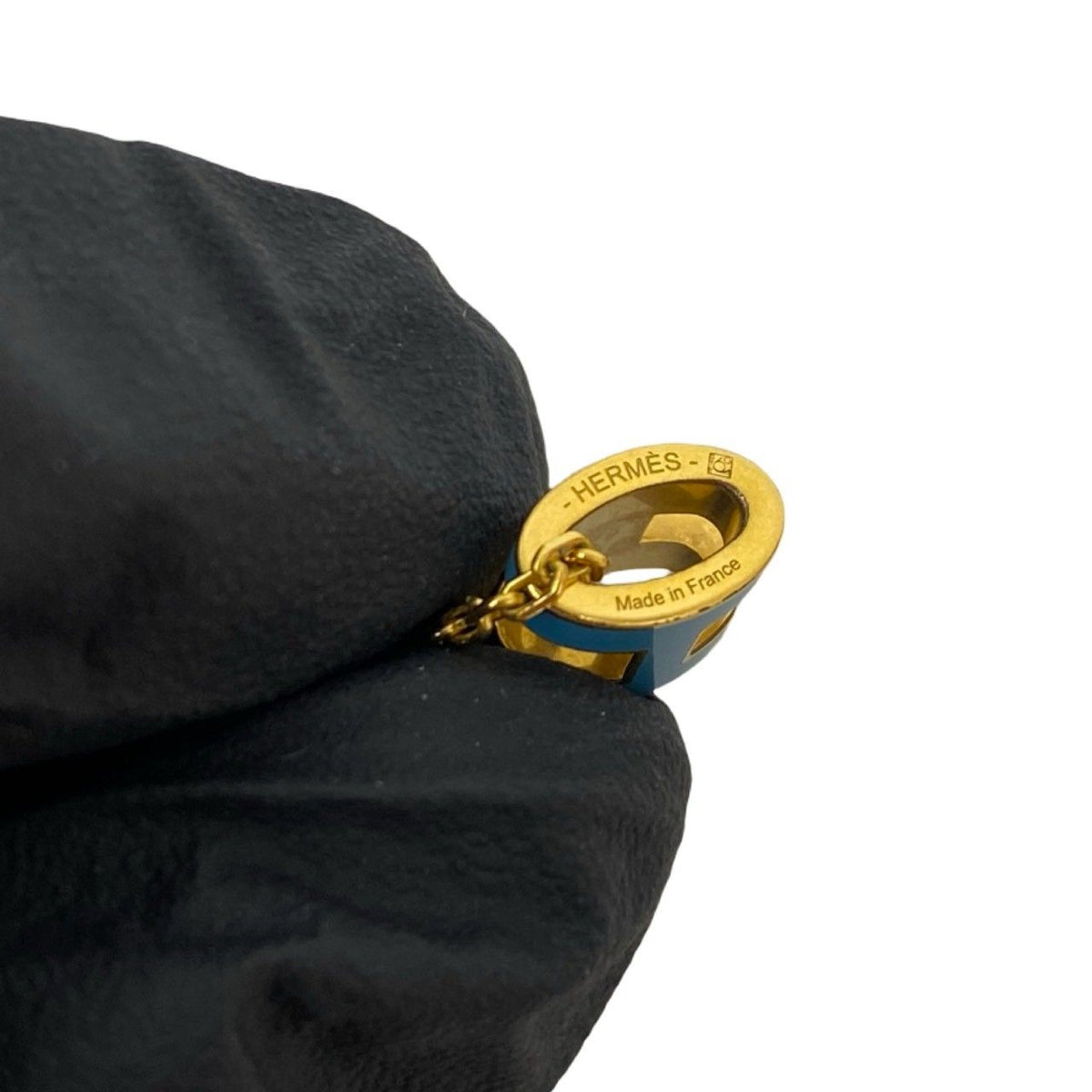Hermes Box Mini Pop H Pendant Gold Blue Jean — view 3