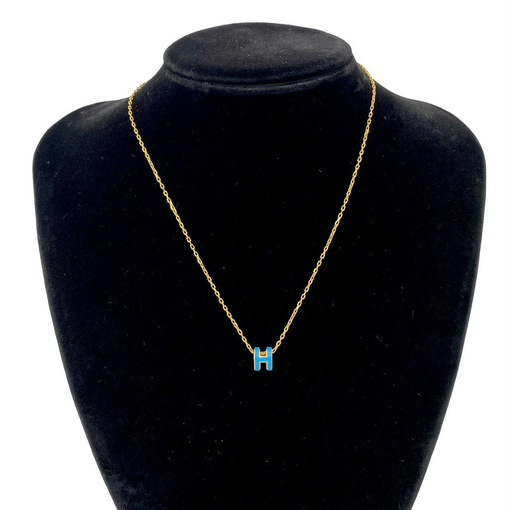 Hermes Box Mini Pop H Pendant Gold Blue Jean — view 2