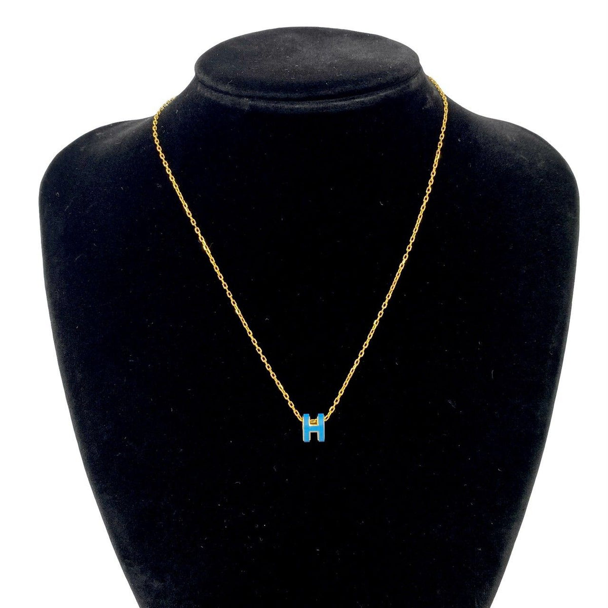 Hermes Box Mini Pop H Pendant Gold Blue Jean — view 2