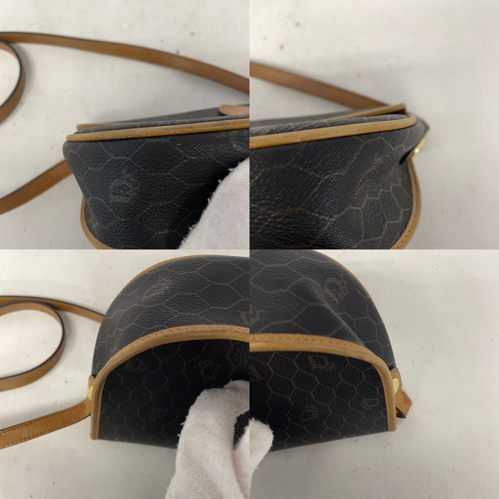 Dior Honeycomb Pattern Shoulder Bag Black — view 6