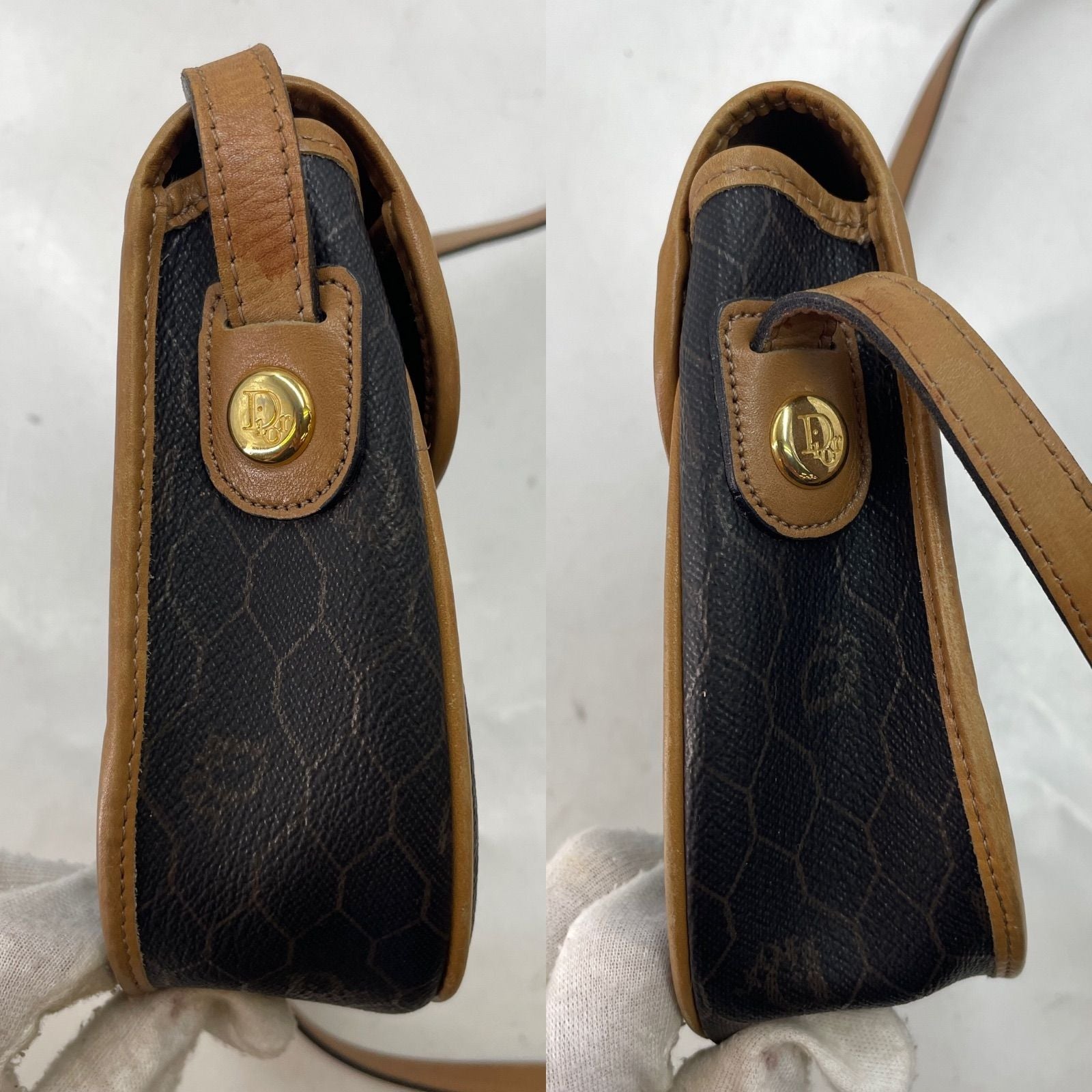Dior Honeycomb Pattern Shoulder Bag Black — view 5