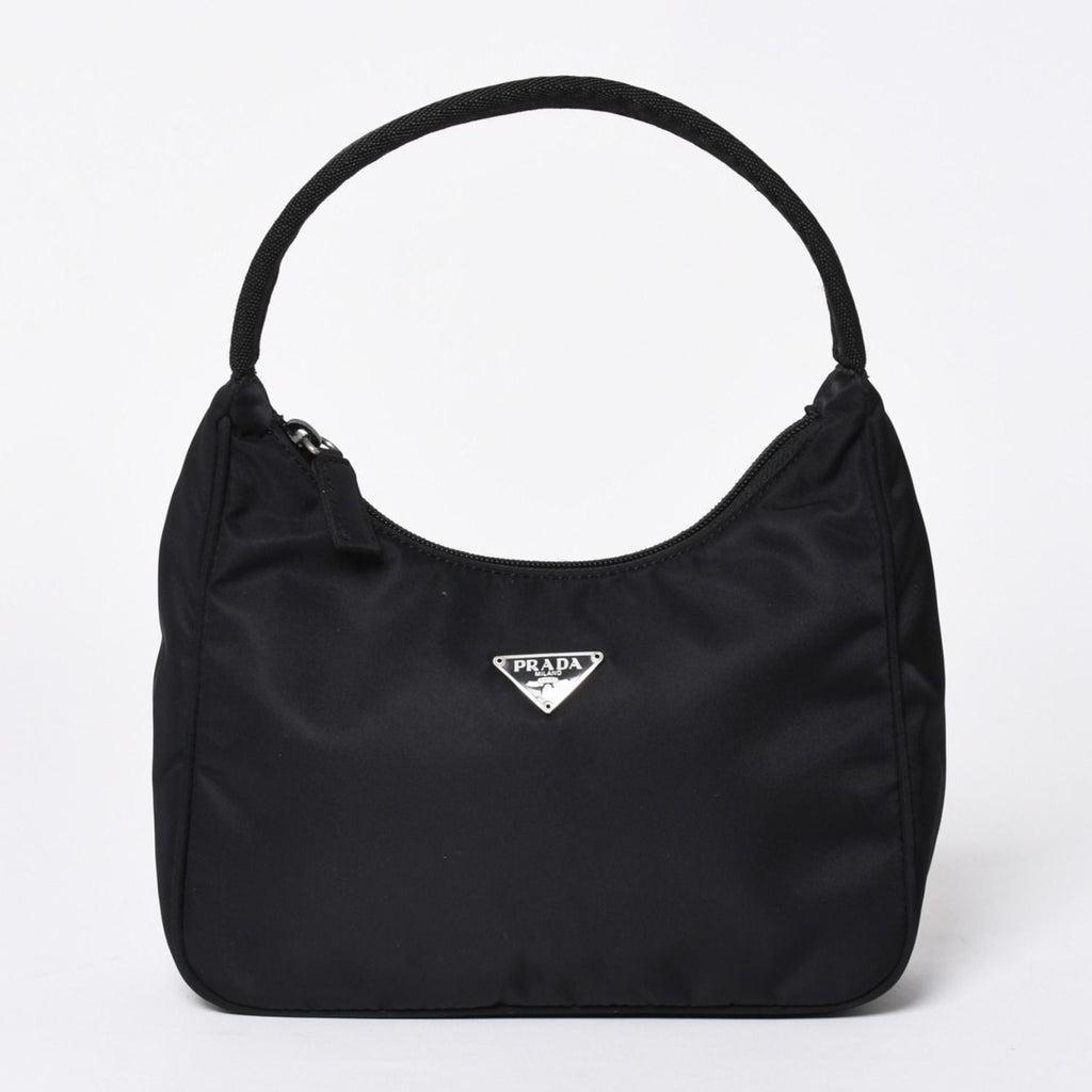 Prada Hobo Handbag Nylon Black
