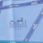 Hermes Pointe Bolduc Triangle Silk Scarf Blue — view 5