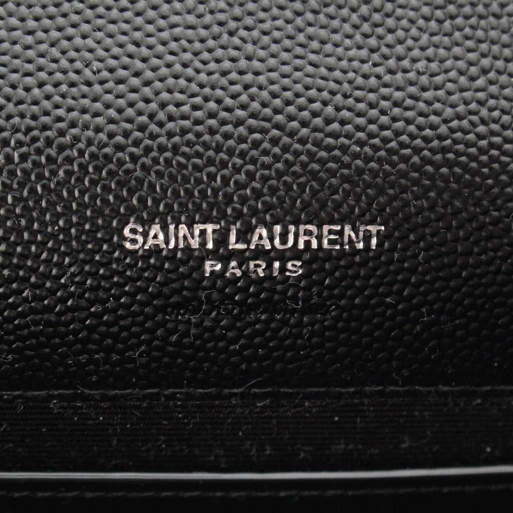 Saint Laurent Cassandra Leather Envelope Chain Wallet Shoulder Bag Black — view 7