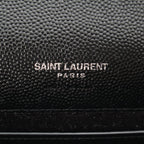 Saint Laurent Cassandra Leather Envelope Chain Wallet Shoulder Bag Black — view 7
