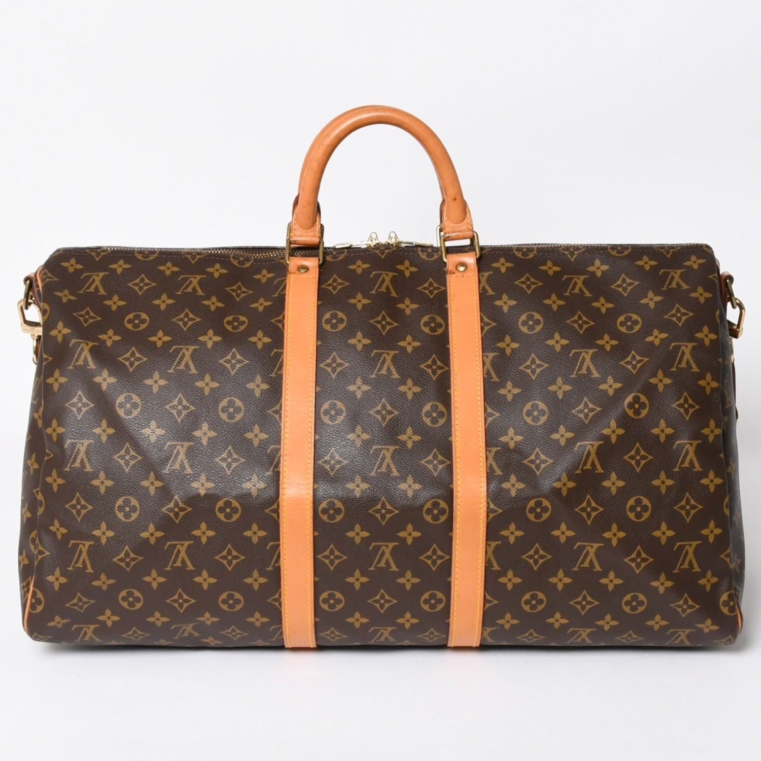 Louis Vuitton Monogram Keepall Bandouliere 55 2-Way Boston Bag Brown Canvas — view 2