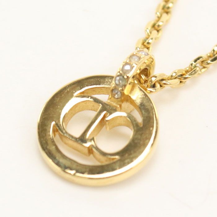 Dior Rhinestone Necklace Metal — view 3
