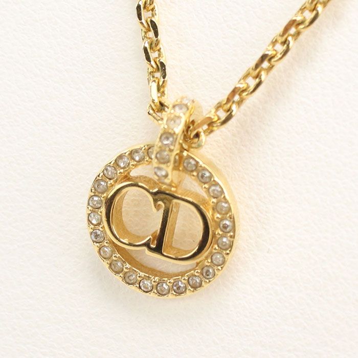 Dior Rhinestone Necklace Metal — view 2