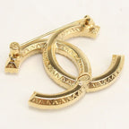 Chanel Rhinestone CC Logo Brooch Metal — view 3