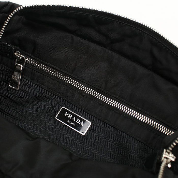 Prada Chain Quilted Nylon Tote Bag — view 4