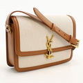 Saint Laurent Solferino Shoulder Bag Canvas Leather