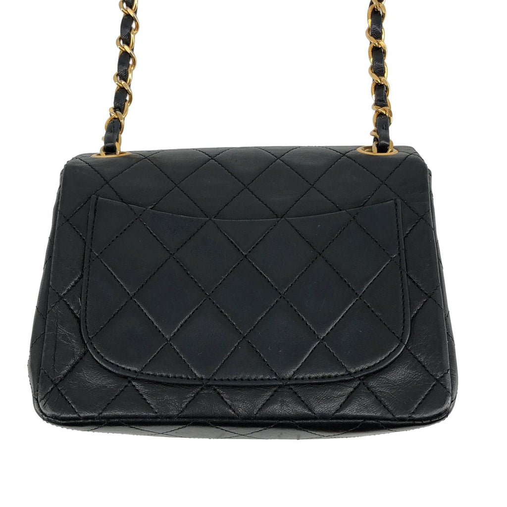 Chanel Lambskin Mini Quilted Chain Shoulder Bag Black — view 4