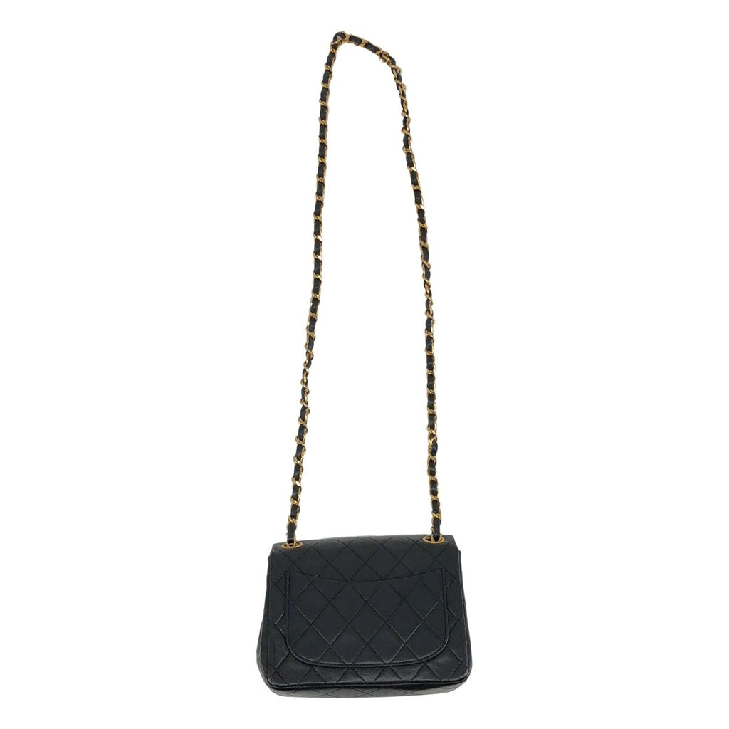 Chanel Lambskin Mini Quilted Chain Shoulder Bag Black — view 2