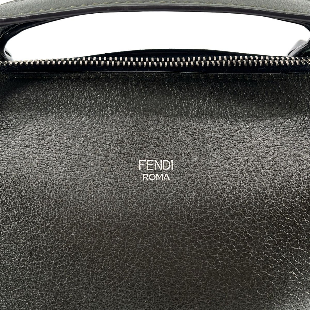 Fendi by the Way Crocotab Leather Shoulder Bag Khaki — view 5