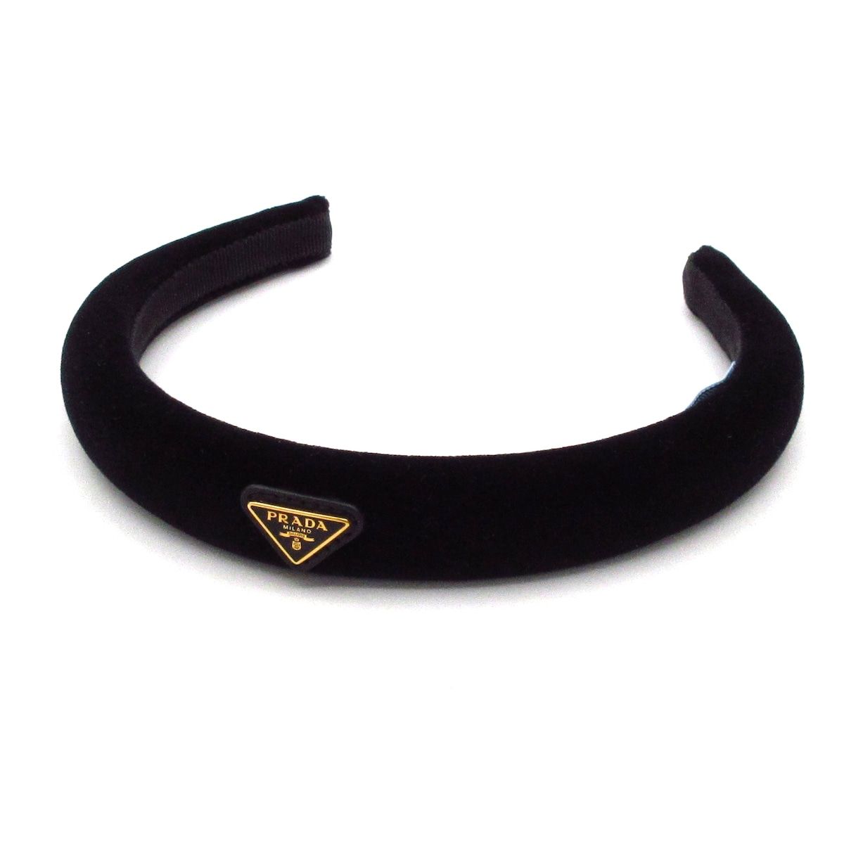 Prada Headband Black Triangle Plate