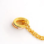Hermes Necklace Mini Pop H Gold Plated Pink — view 5