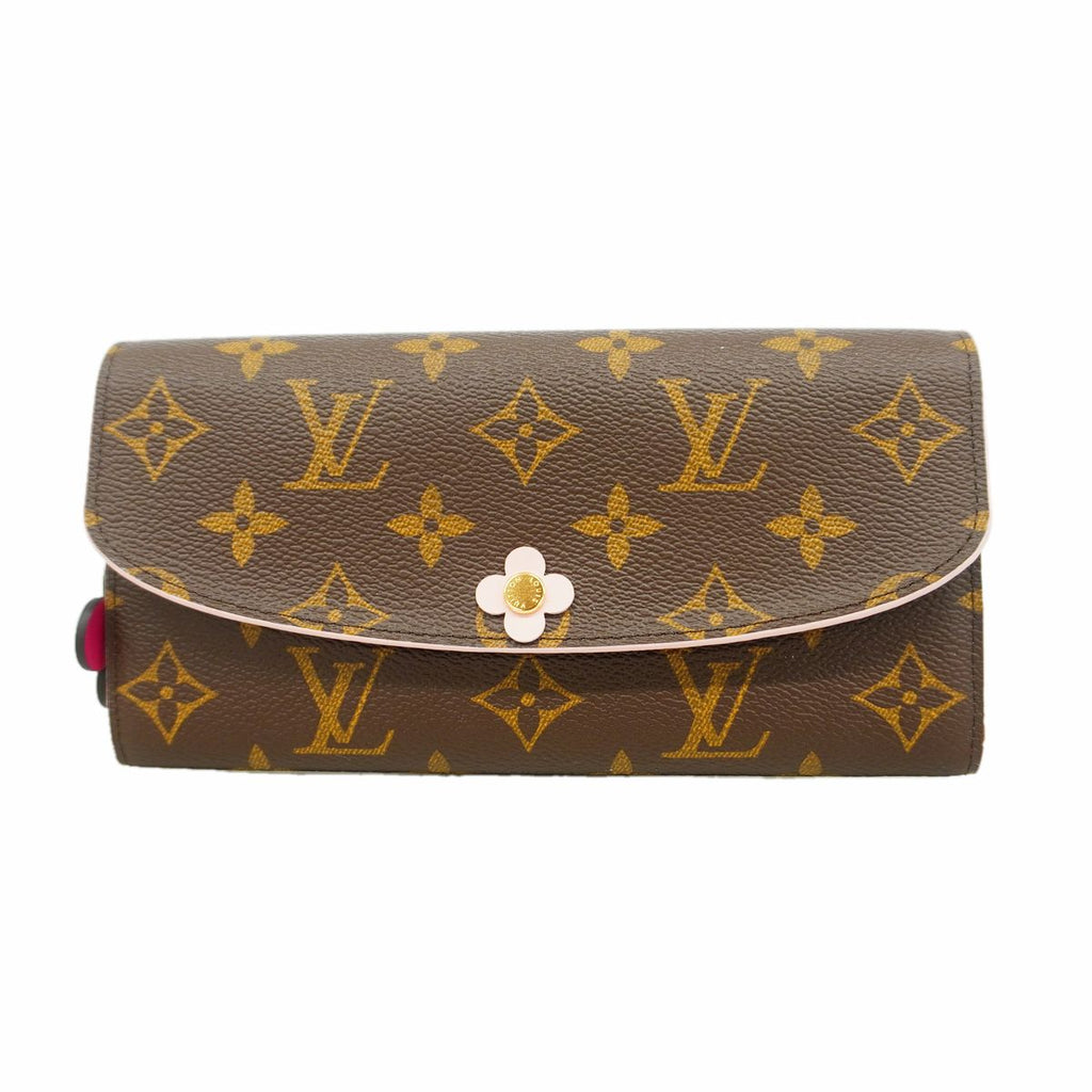 Louis Vuitton Wallet Monogram Portefeuille Emily Flower Motif Brown Rose