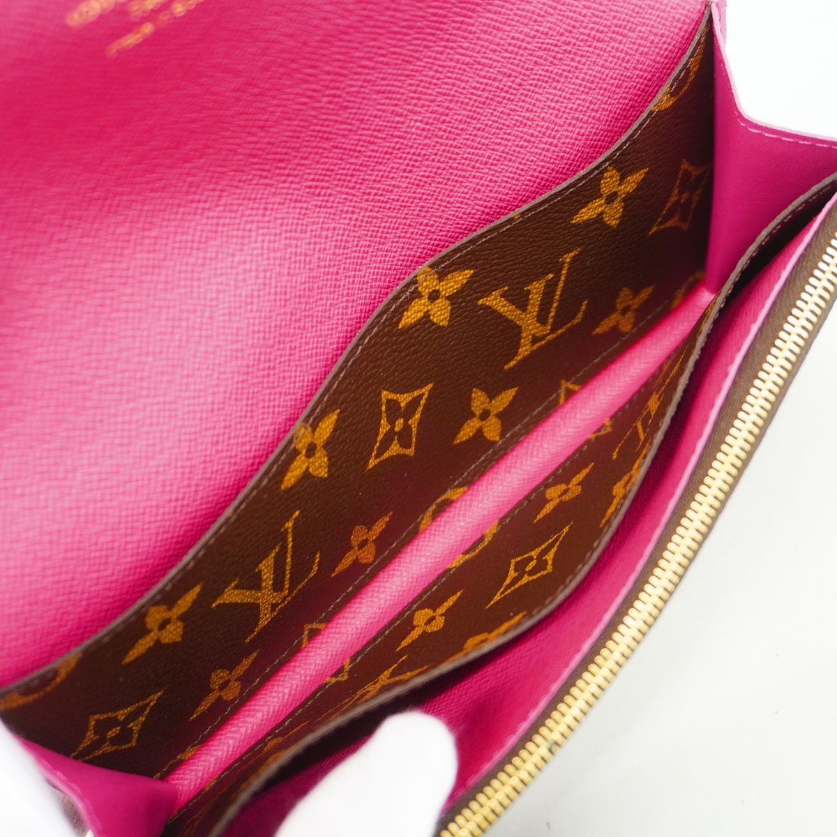Louis Vuitton Wallet Monogram Portefeuille Emily Flower Motif Brown Rose — view 3