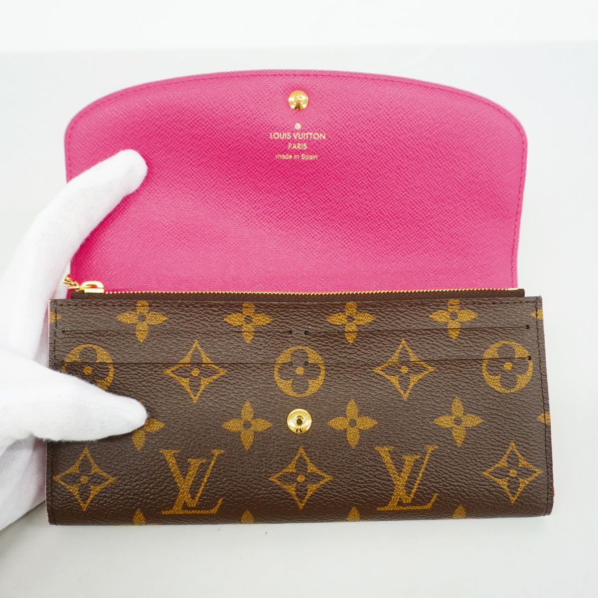 Louis Vuitton Wallet Monogram Portefeuille Emily Flower Motif Brown Rose — view 6