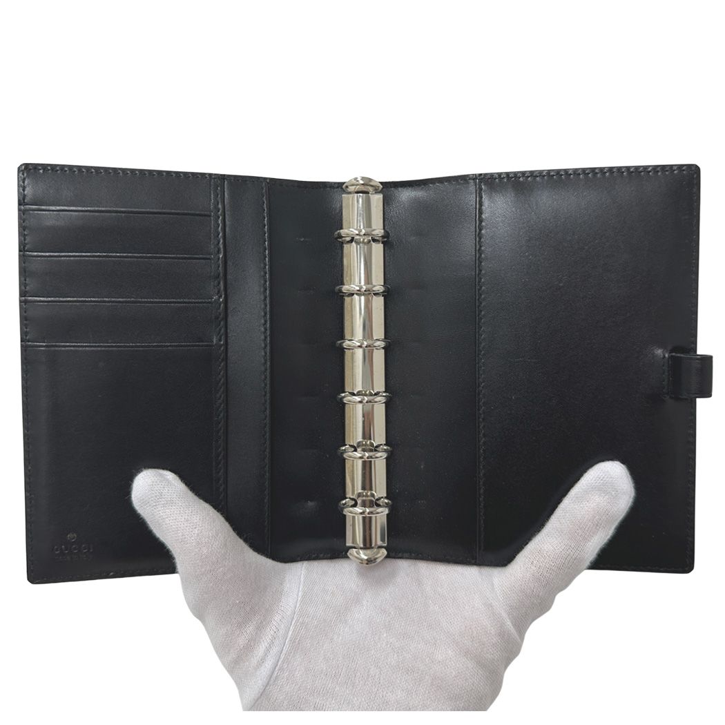 Gucci Notebook Cover Leather Brown Yellow 6-Ring Agenda — view 5