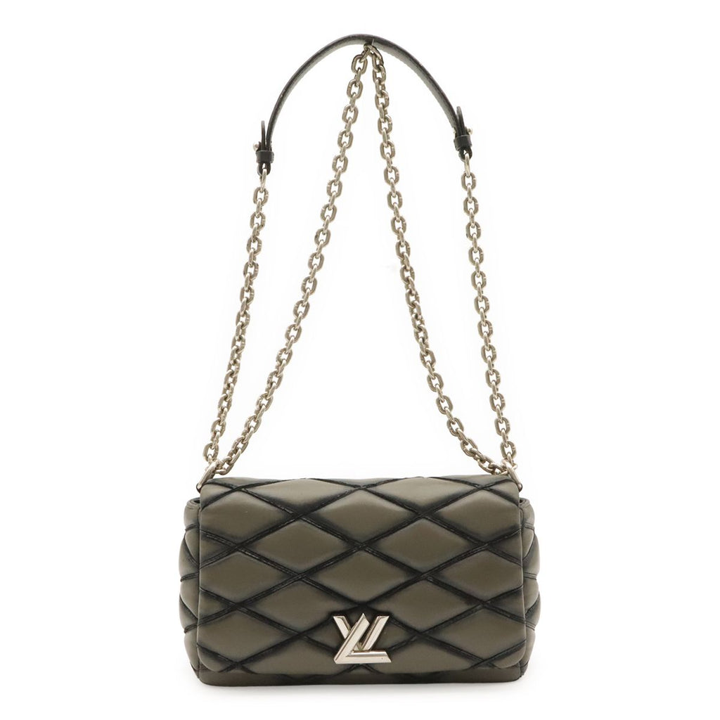 Louis Vuitton Maltage Chain Shoulder Bag Matelasse Pattern Leather Anthracite
