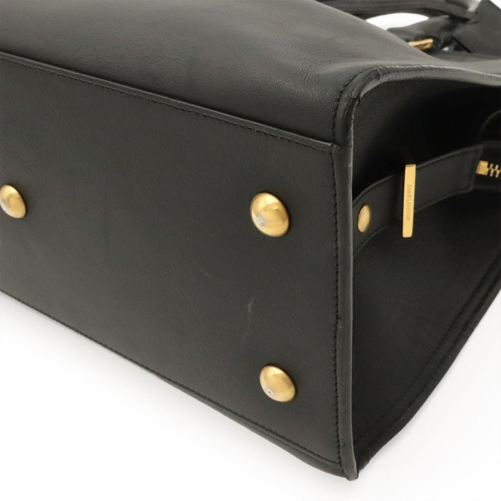 Saint Laurent Paris YSL Line Petit Cabas 2-Way Shoulder Bag Leather Black — view 3